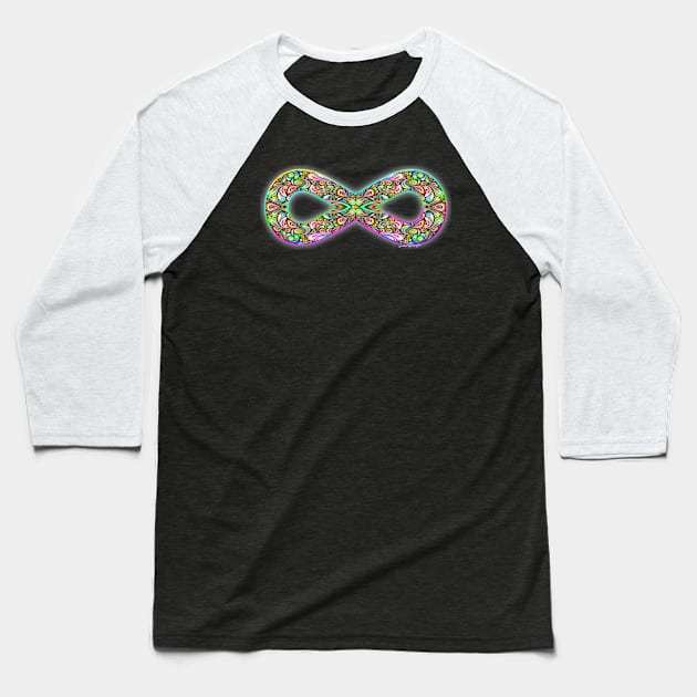 Infinity Psychedelic Symbol Baseball T-Shirt by BluedarkArt